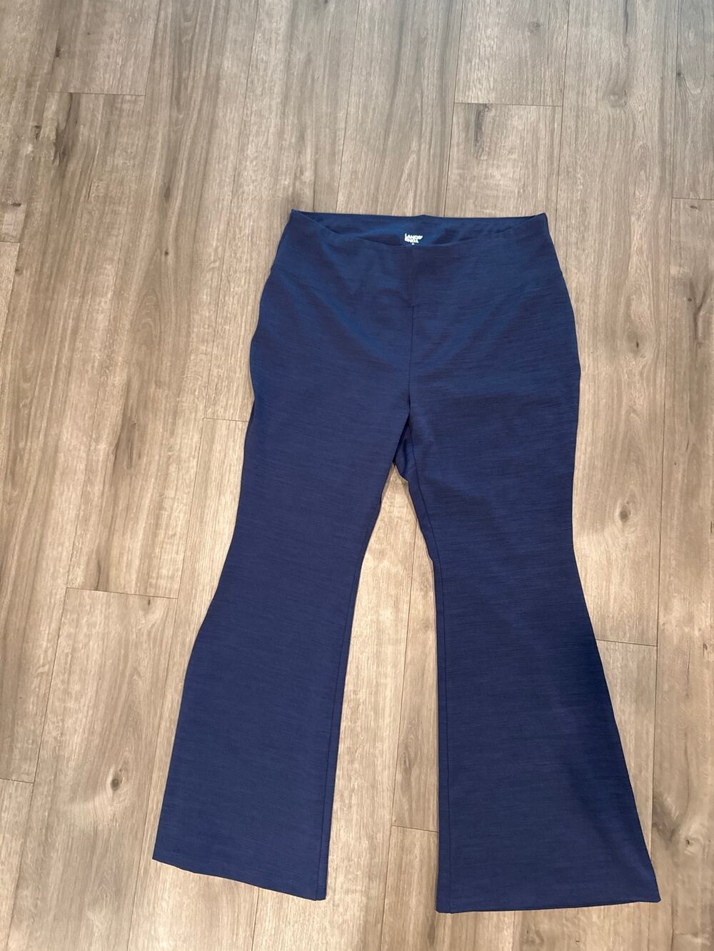 Lands' End Casual Yoga Pants Slight Flare Navy Women's Size XL